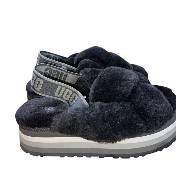 UGG | Disco Knot Sandal | Black | Womens 9 - Picture 2 of 6